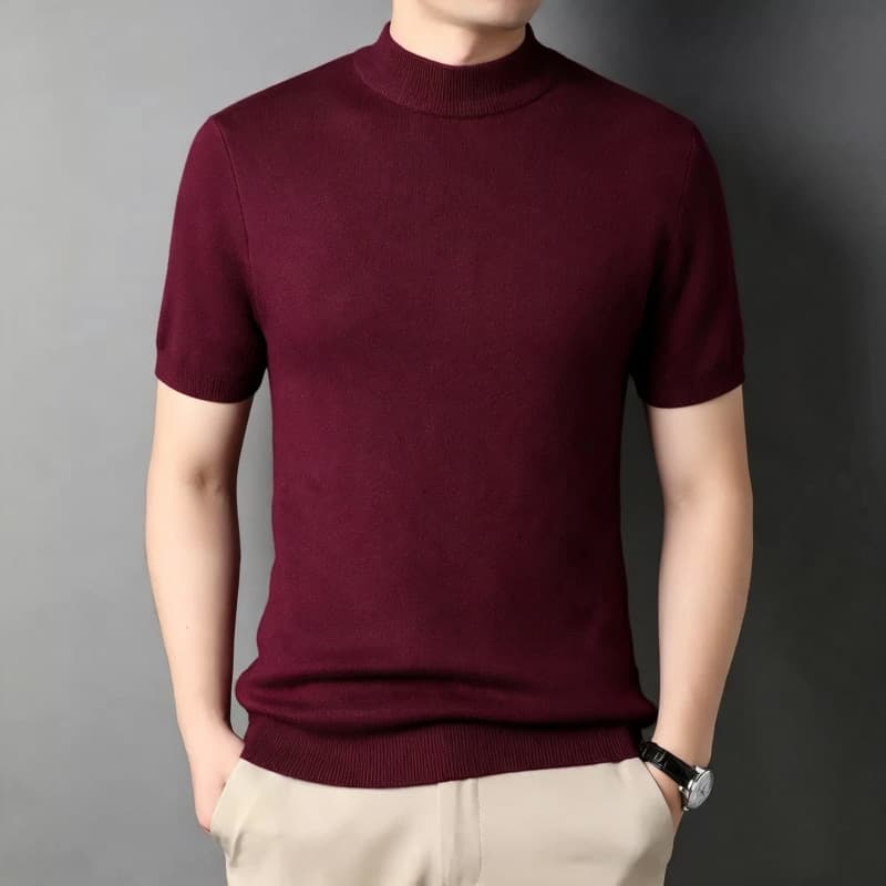 Short sleeve burgundy