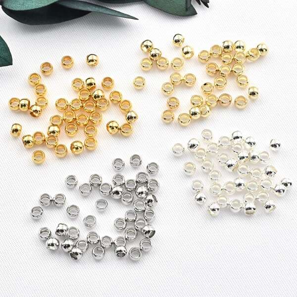 Positioning beads can be clamped flat fixed tail diy handmade 14K gold plated color retaining 2mm beaded jewelry accessories material