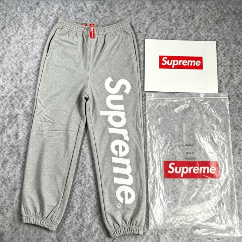 A309#classic big logo hooded sweatpants gray
