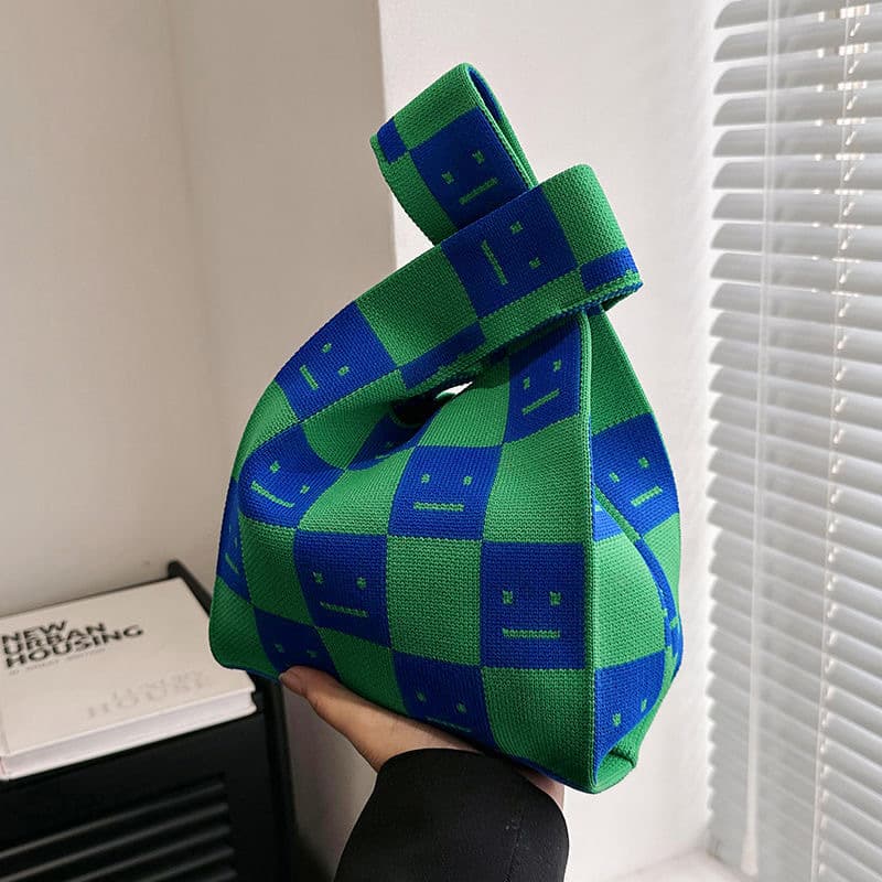 Checkered smiley-blue and green