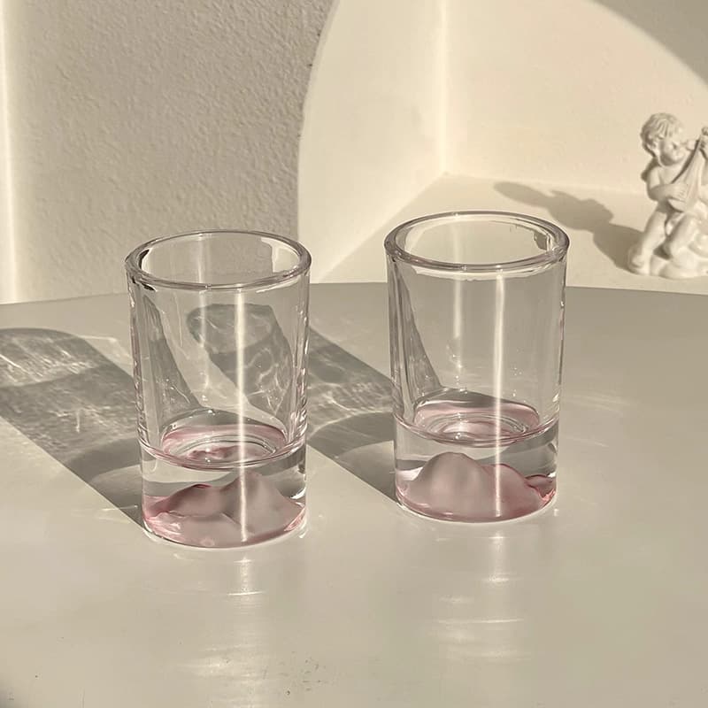 Pink mountain shot glasses [pack of 2]