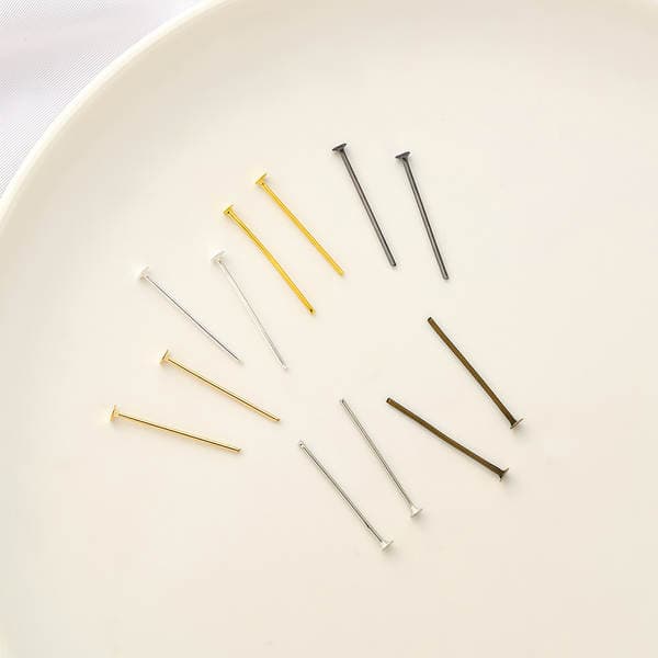 T-shaped needle flat needle electroplating 16k color retention T-shaped needle DIY handmade beaded connection needle jewelry accessories material wholesale