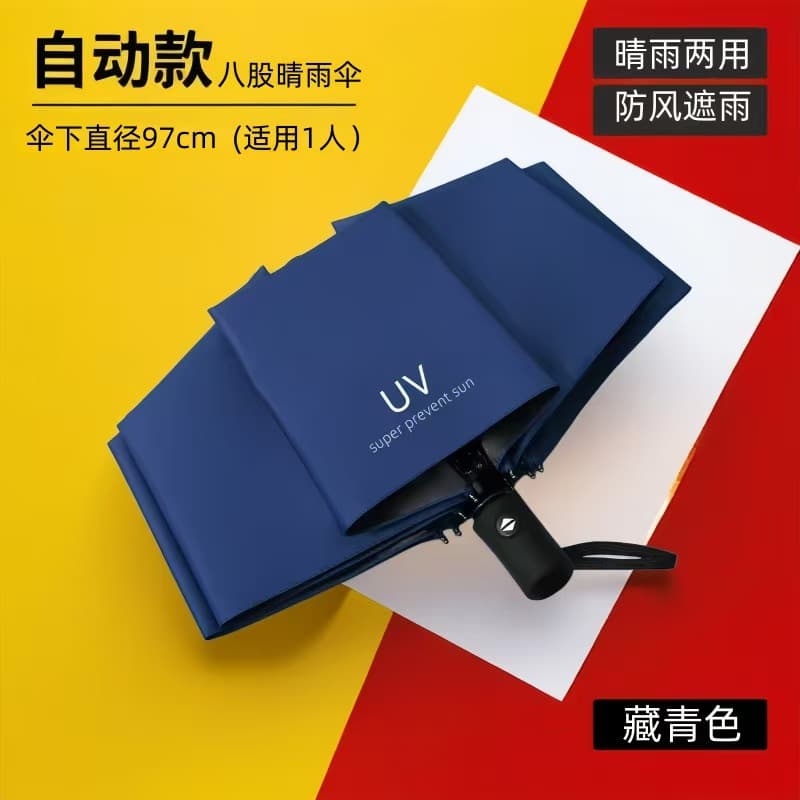 Automatic uv umbrella-navy blue