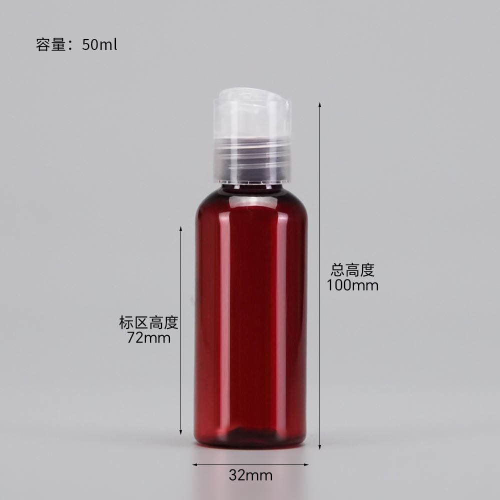 50ml Round-Shouldered Pet Plastic Bottle with Twist Cap, Empty Bottle, Refillable Press Bottle, Dishwashing Liquid Refill Bottle 5