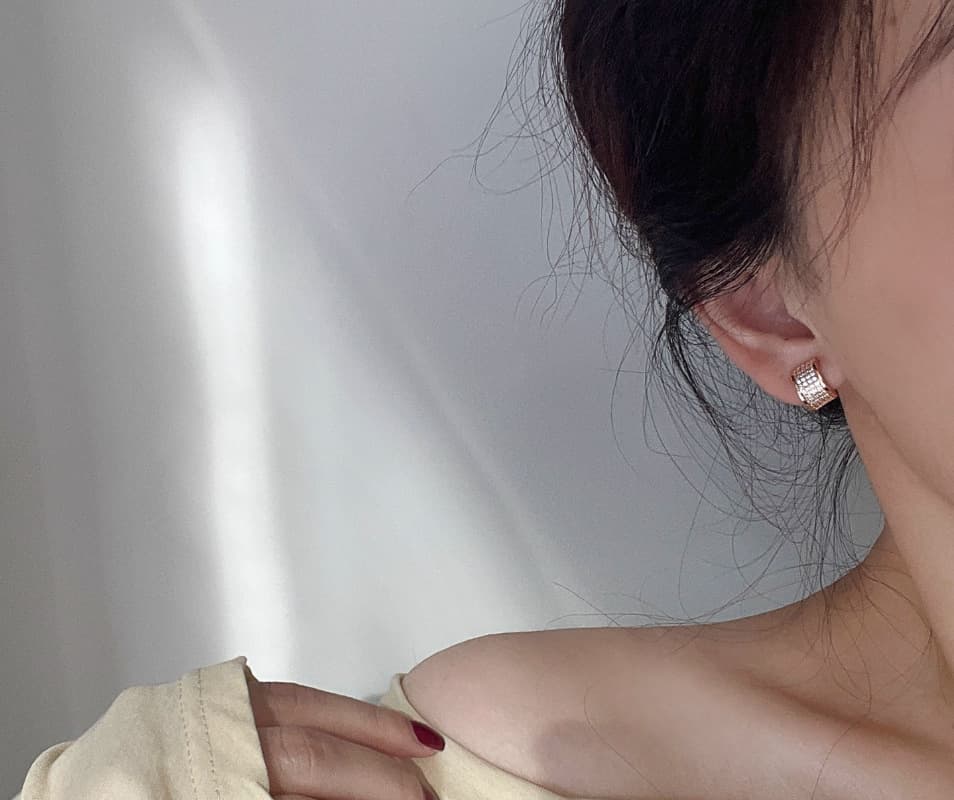 Silver needle earrings