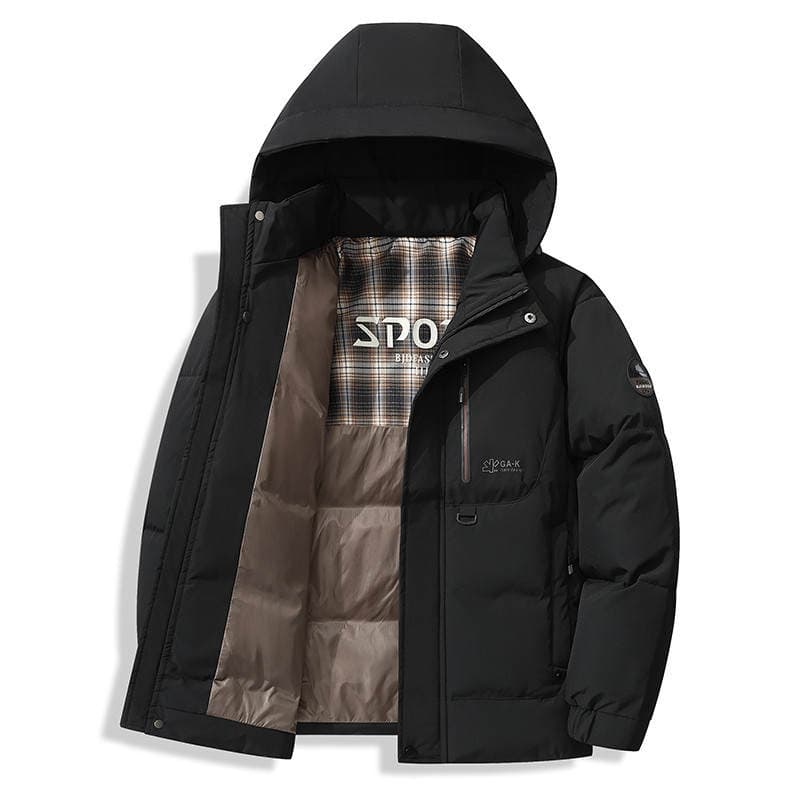 Short Cotton-Padded Jacket for Small-Sized Men, Winter Warm Thickened Coat for Middle-Aged and Elderly Men 2