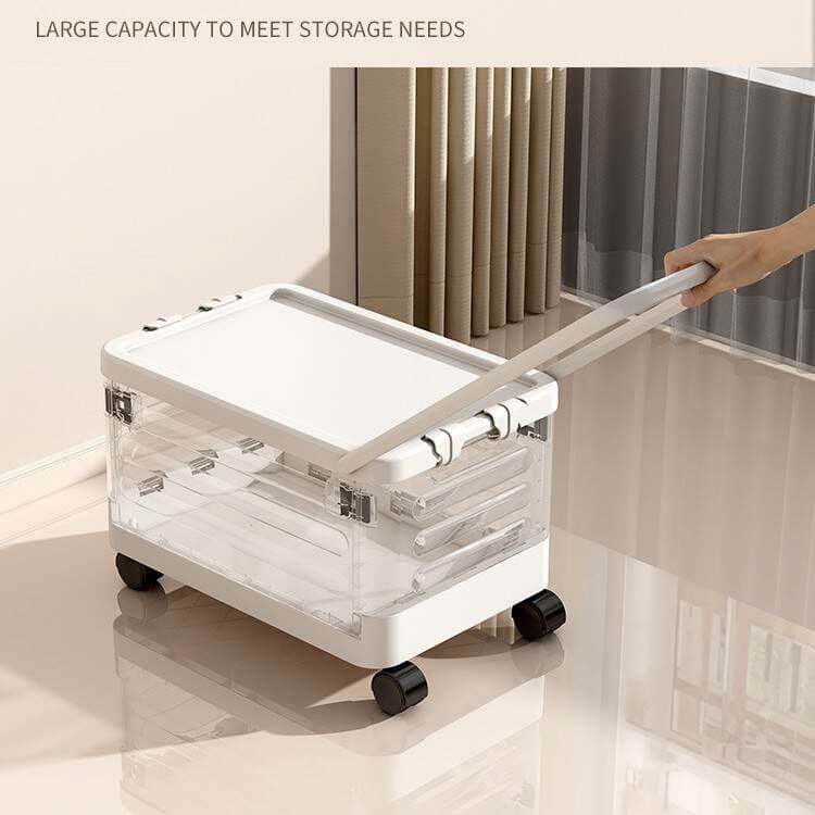 Book Storage Box with Wheels, Student Classroom Organizer, Foldable Storage Box, Moving and Storage Solution for Books 1
