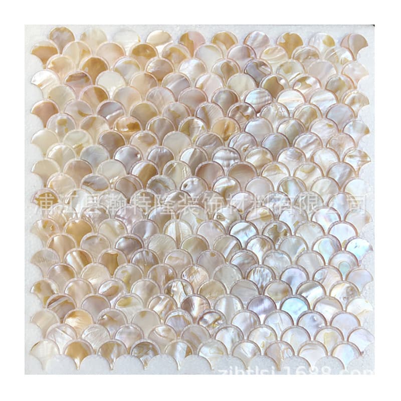 Fan-shaped, seamed, oil-painted floral design + individually adhesive-backed
