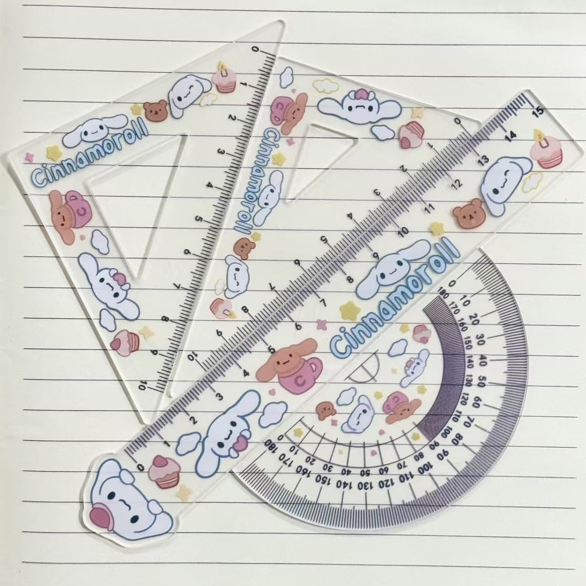 Cinnamon dog dessert style transparent ruler set