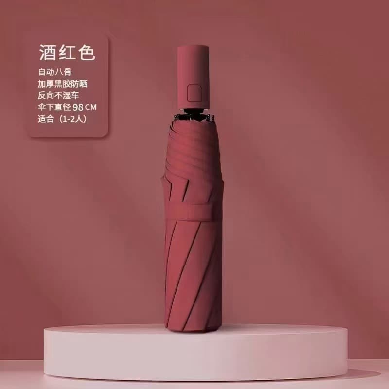 Solid color automatic 8-bone double dragon bone (16 bone)-wine red