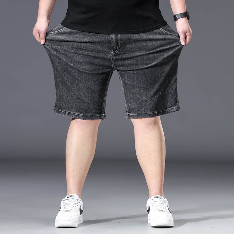 Men's Fattened Denim Shorts, Loose Trousers, Summer Elastic Fat Trousers, Large Size Mid-Length Trousers, High-Waisted Breeches 3