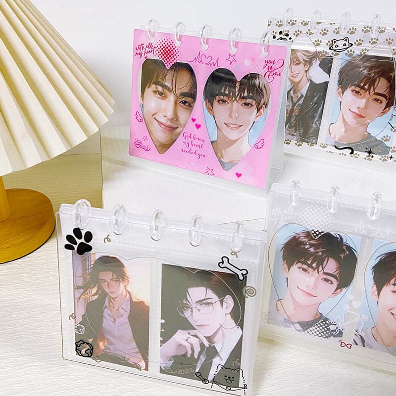 Ringnote Loose-Leaf Calendar Card Album High-Transparency Pet Thickened Board Cartoon Hollow-Out Celebrity Merchandise Small Card Storage Album 2
