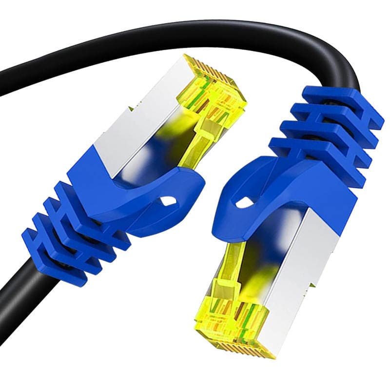 Category 8 Blue-End Round Cable 10 Gigabit Finished Patch Cord Pure Copper Double Shielded Tested Data Center Cabling Rohs Ce Certified 3