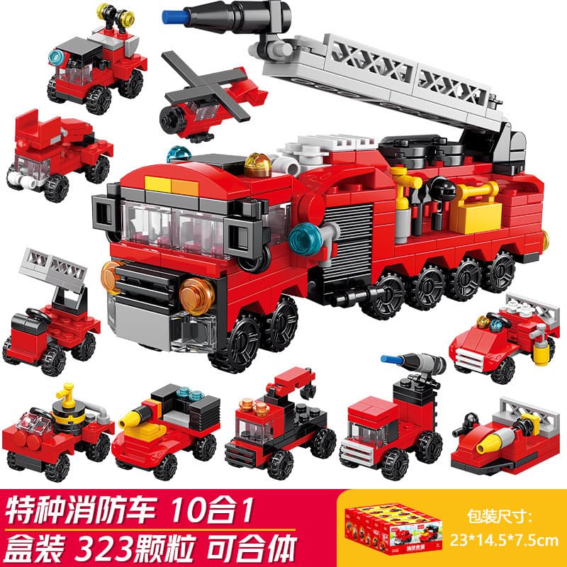 10-in-1 special fire truck (lele brothers 9118)