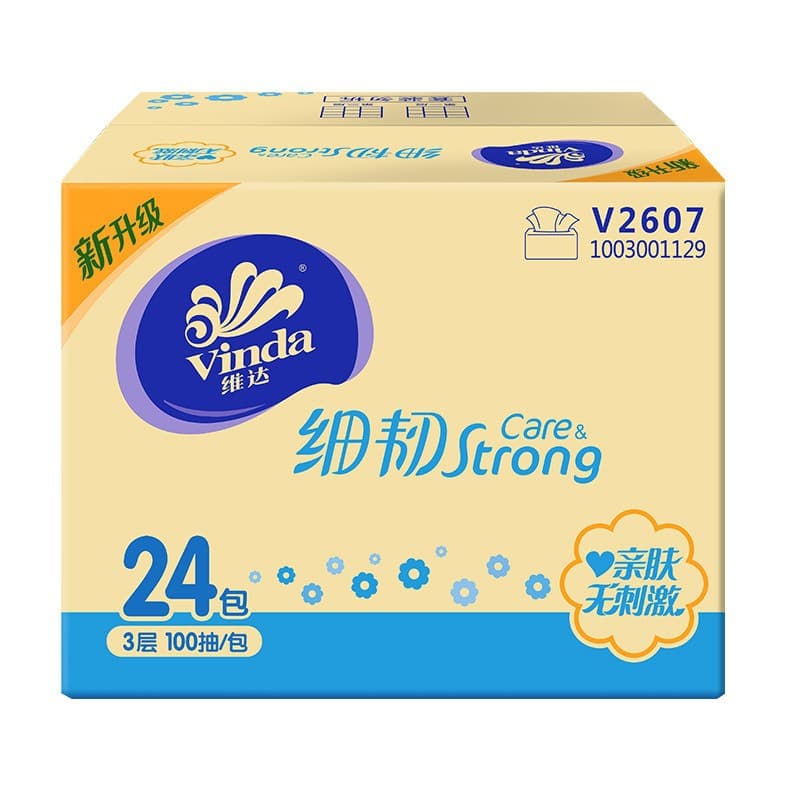 [24 packs/box] vinda thin tough 100 draws