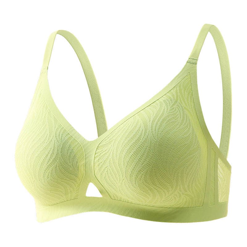 [Processing and Customization] Plaid Intimates for Women, Seamless Small Flame Lace Bra, Push-Up Sports Bra 5