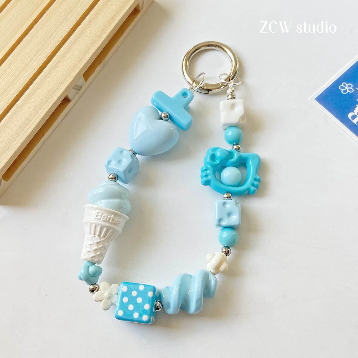 【Bihai】Acrylic Lacquered Cheese Star Cone Beads Mobile Phone Chain Loose Beads DIY Accessories Materials Beads 5