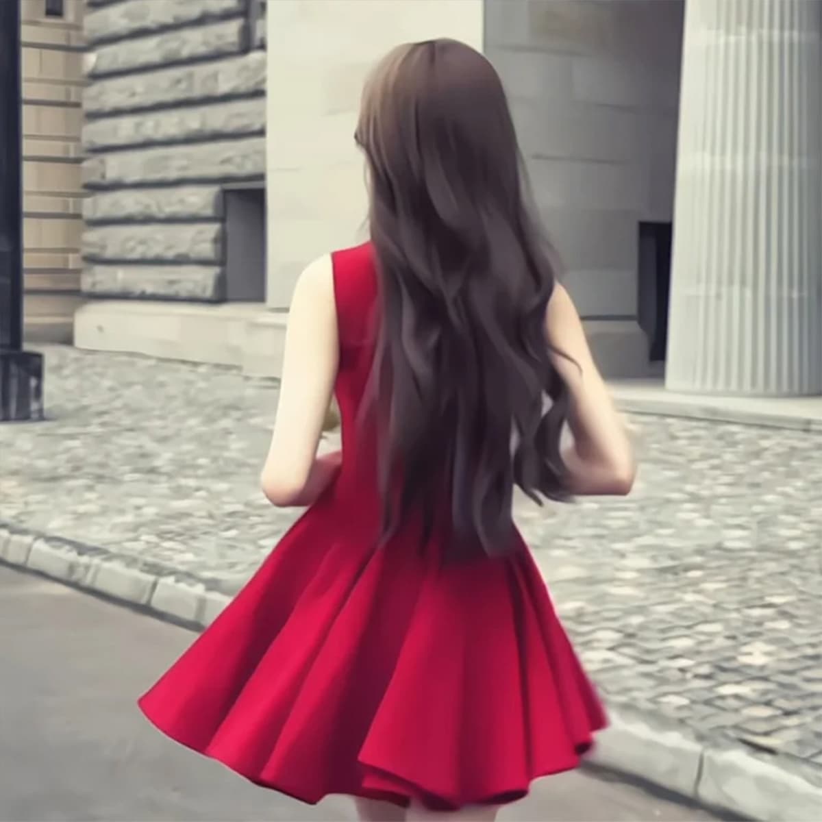 Red [sleeveless dress]