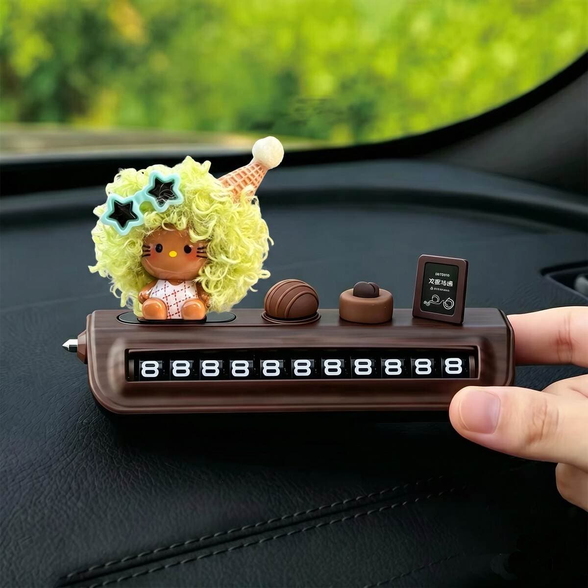2026 New Model Kitty Temporary Parking Number Plate for Moving Car, Phone Number Plate for Car, Cute for Women 4