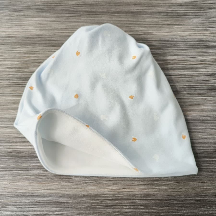 9861 Cap Blue Stack Cap (Inner fleece-lined)
