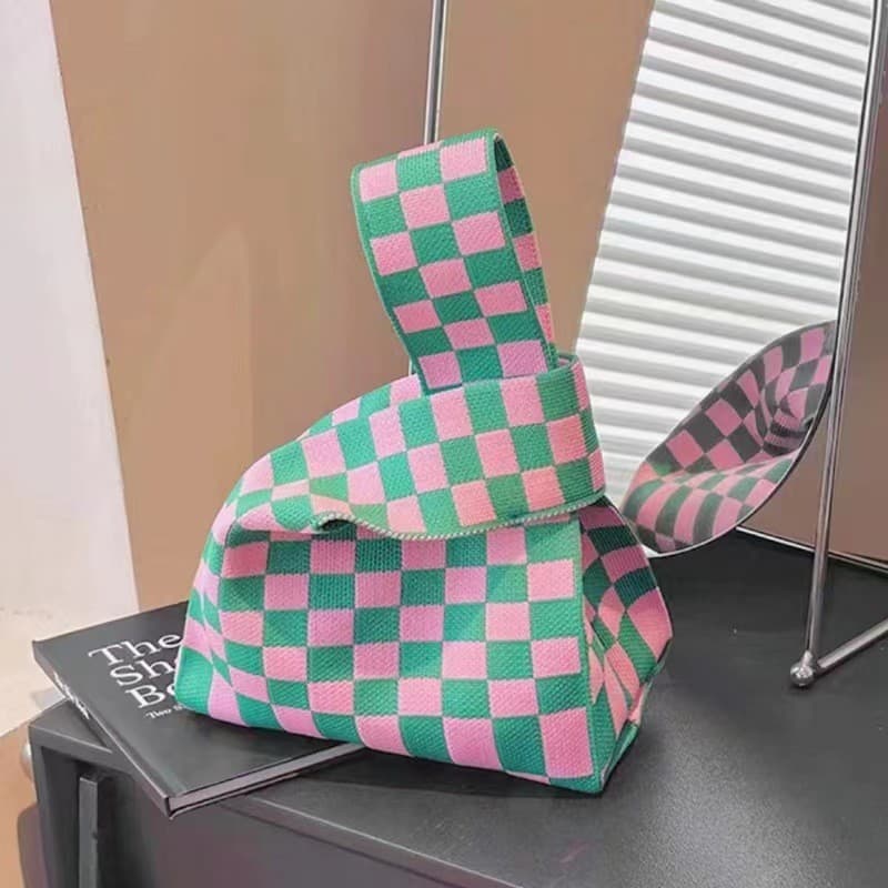 Plaid pink green