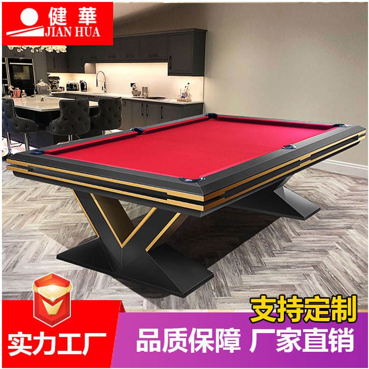 V Formalı Üçayaqlı Fərdi Ağac Bilardo Stolu, Mərmər Səthli, Çin Qara Səkkiz/Amerika Bilardosu üçün 2