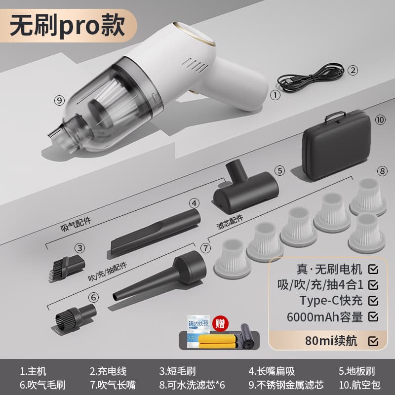Pearl white [brushless premium pro model] 355000 pa strong suction / aviation packaging / filter cartridge * 6