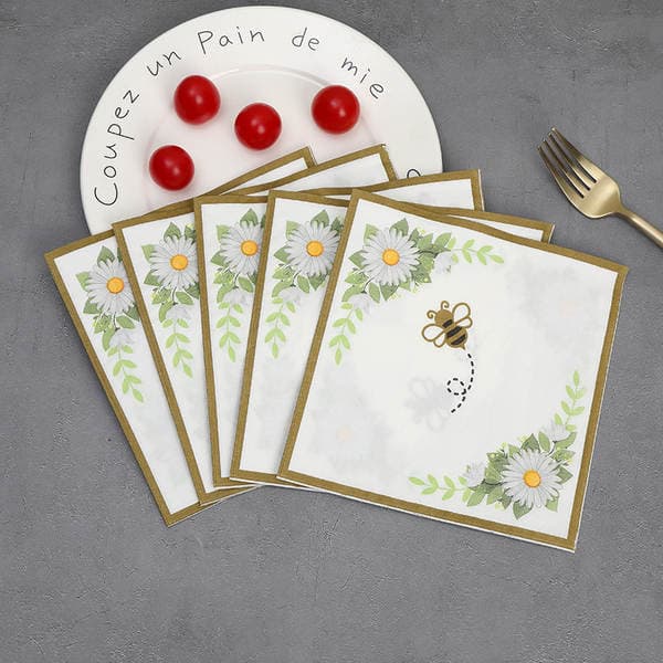 Home Room restaurant factor napkin cartoon style bee pattern multi-purpose napkin new creative printing tissue