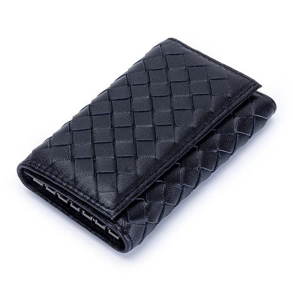 Wholesale Leather Woven Key Bag High Quality Sheepskin Multifunctional Simple Portable Unisex Key Buckle Bag
