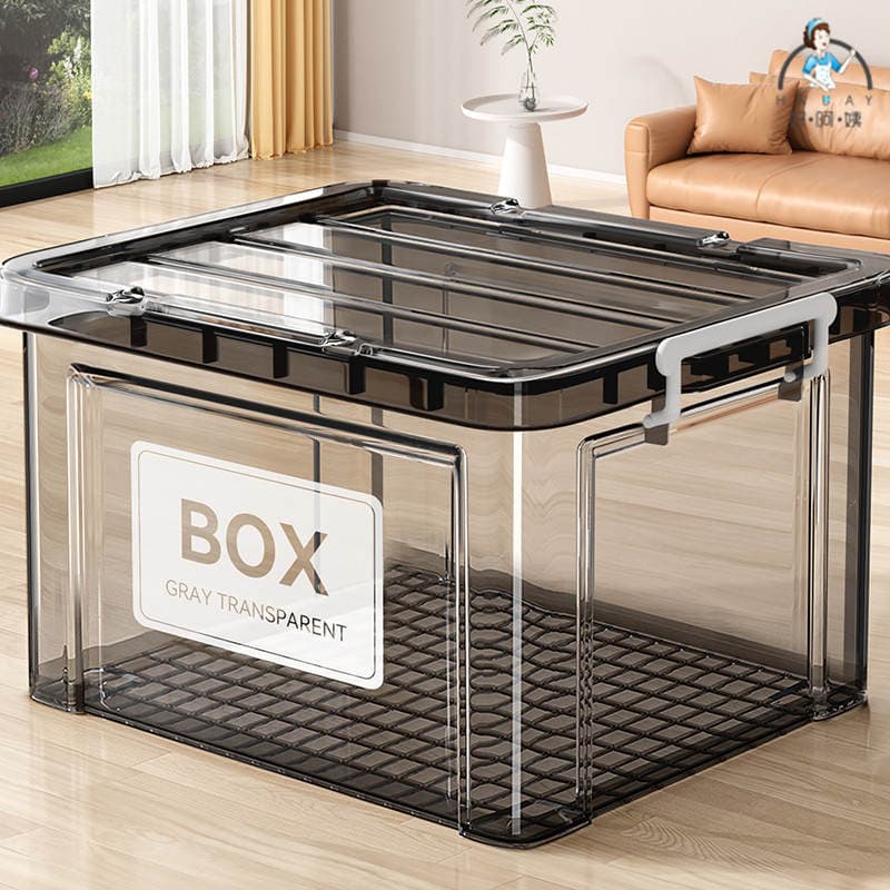 Transparent Plastic Storage Box with Lid for Household Toys, Clothes, and Clothing Storage, Large Capacity Storage and Organizing Box 1