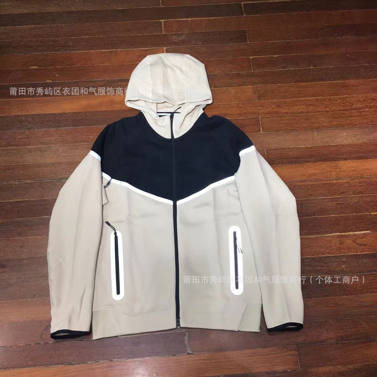 Top. black and khaki
