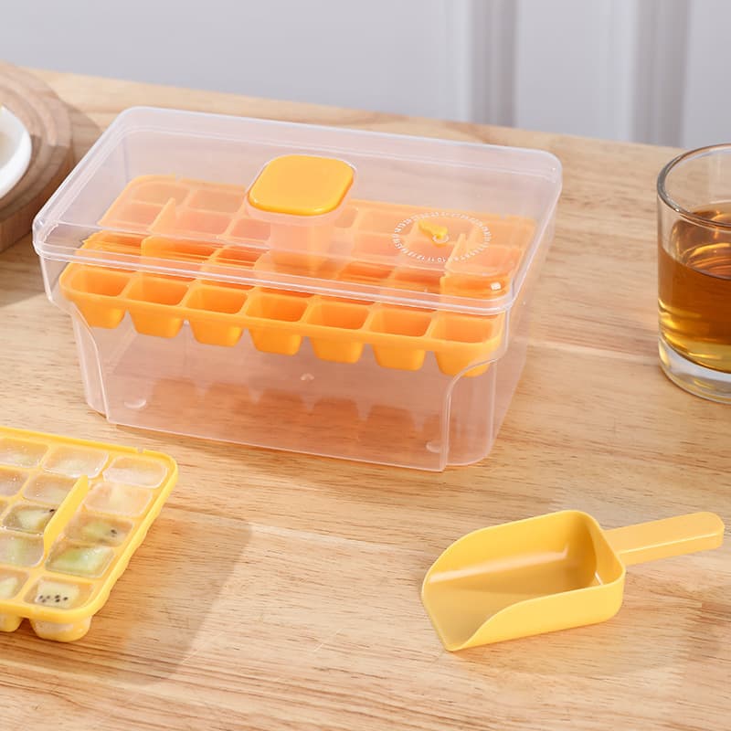 Press-type ice box [orange single layer]