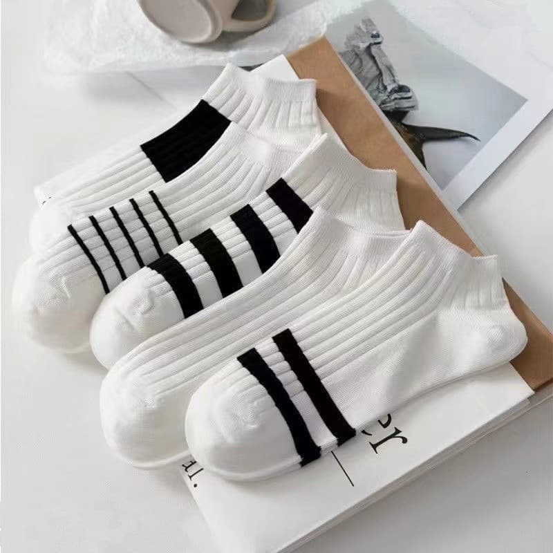 Black and white stripes for men and women (10 pairs/pack of 5 colors mixed)
