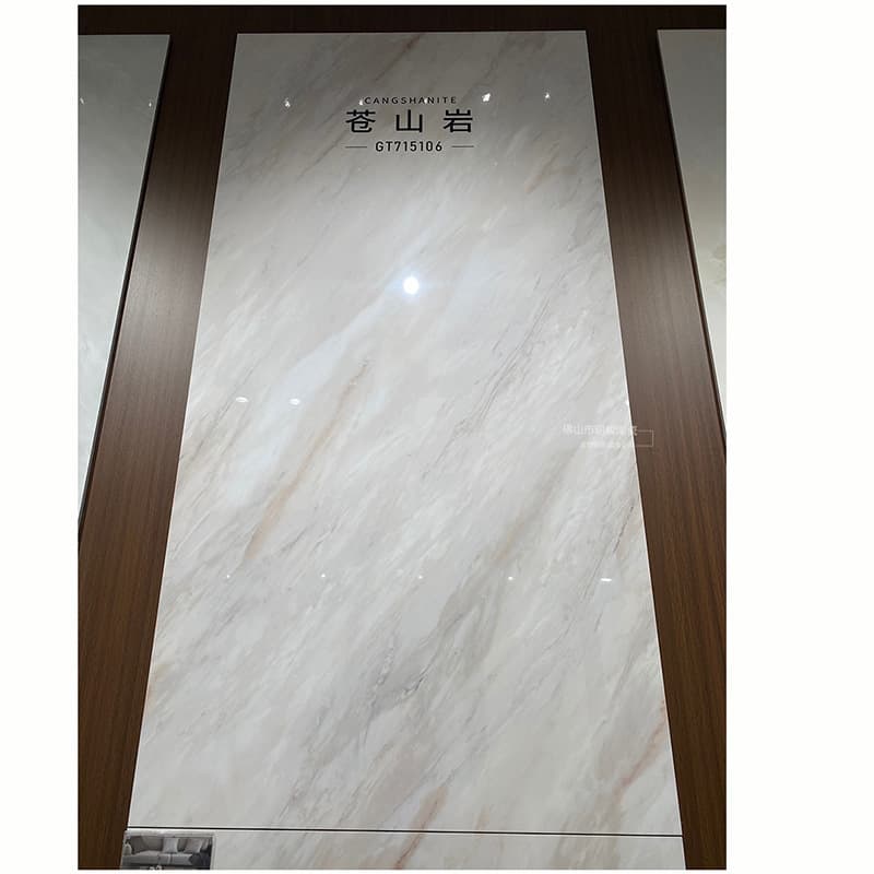 {in stock, made in foshan, guangdong} high-gloss porcelain tile 3c with g-cangshan rock texture