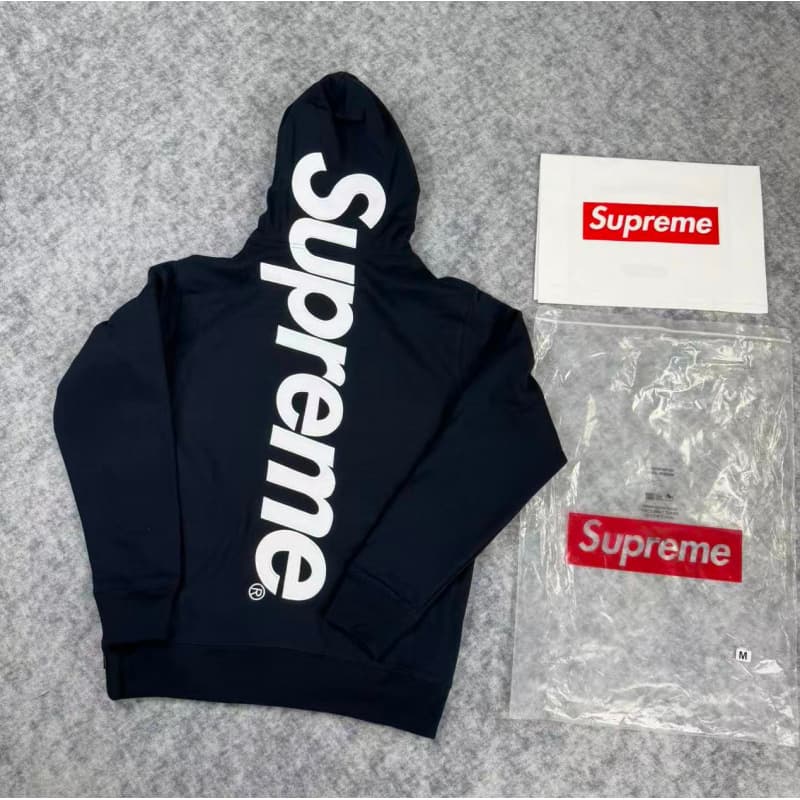 E550 # Classic large logo hooded sweatshirt royal blue