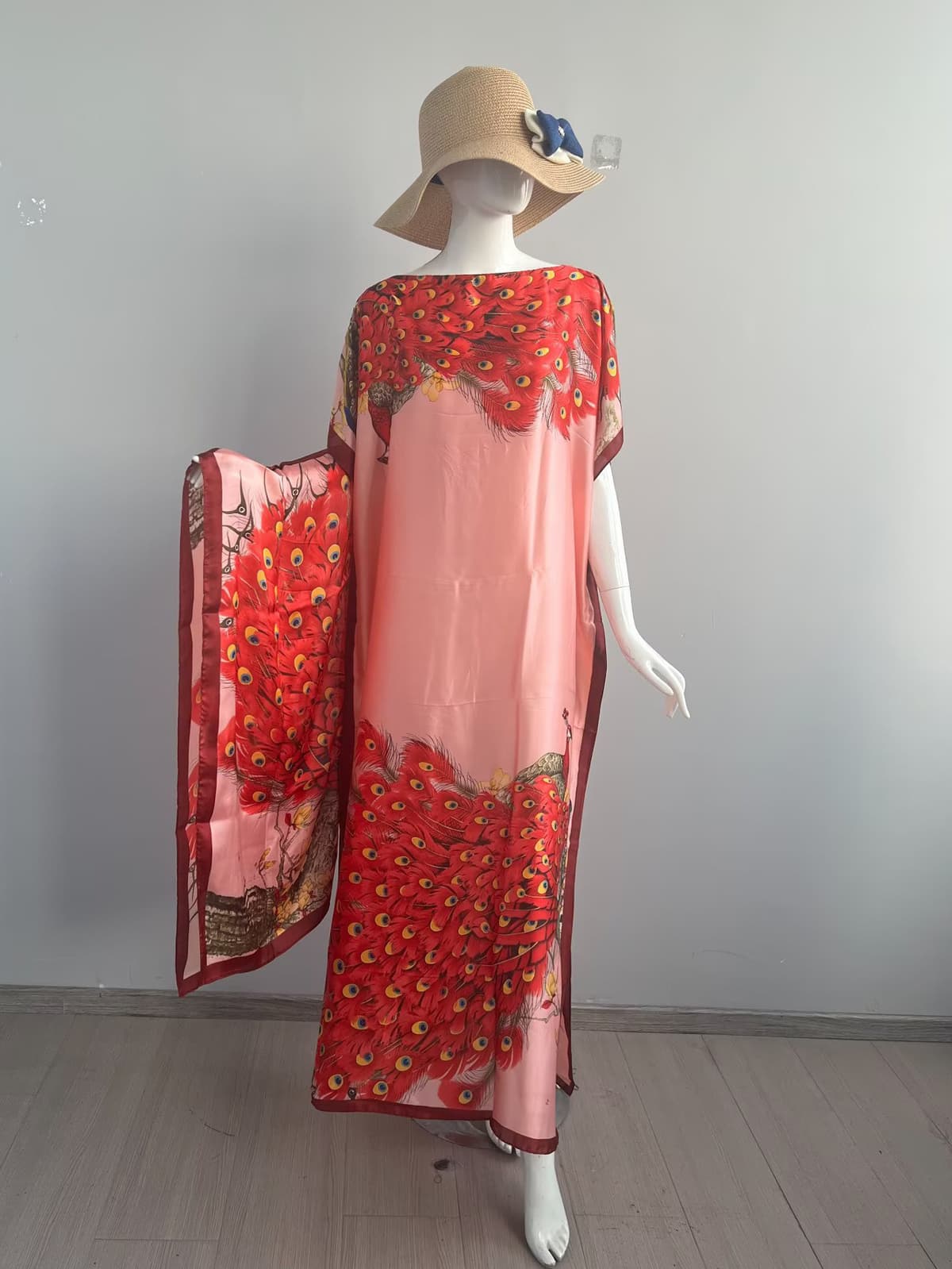 238-peacock-light pink and red