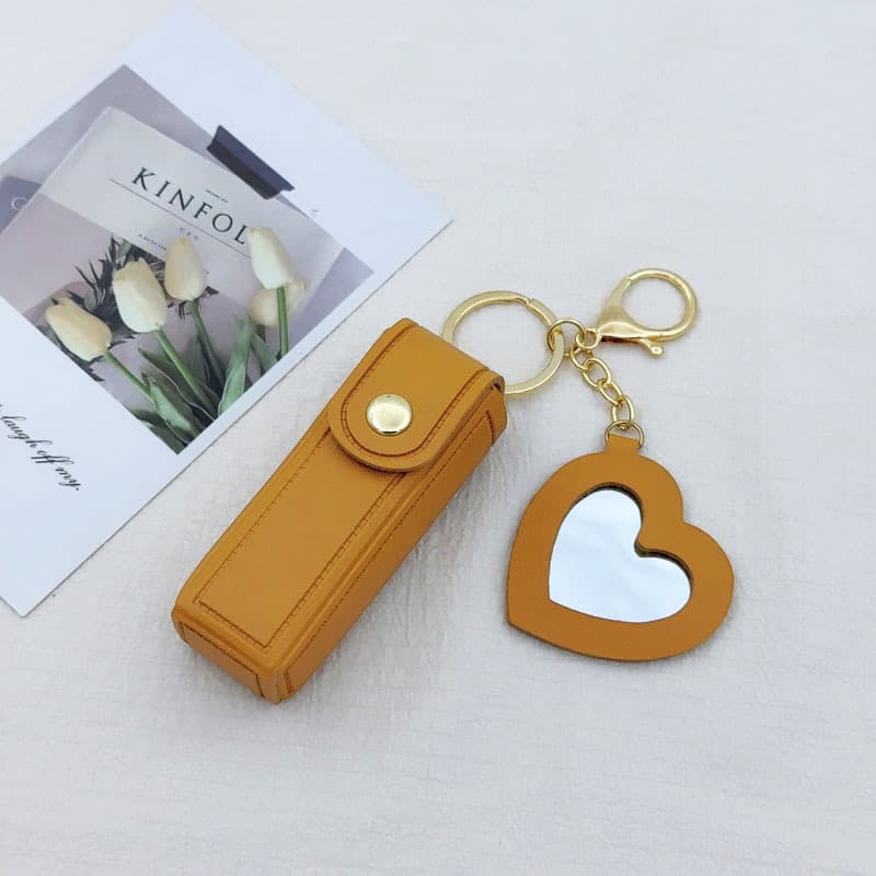 Love mirror style lipstick bag [earthy yellow]
