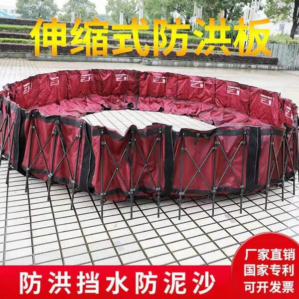 Portable water retaining plate Retractable flood control baffle for river channel Movable water retaining wall for flood control and water retaining garage