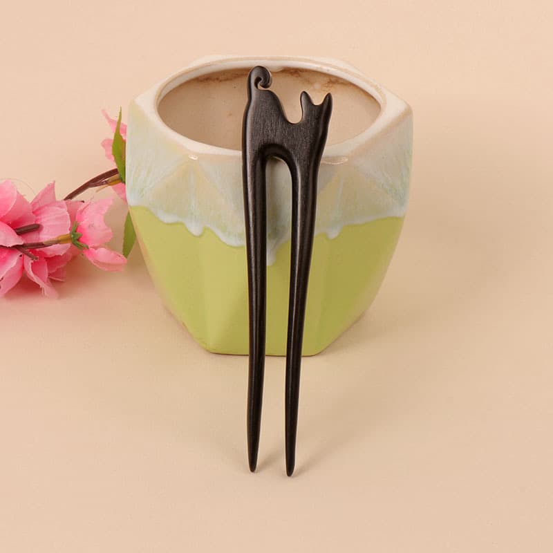 Ebony hairpin---03 style (length 13cm)