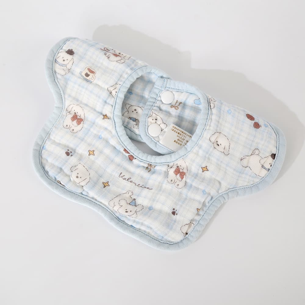 Eight-layer petal blue checkered puppy