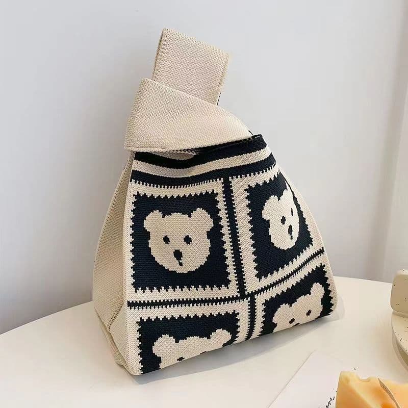 Plaid Bear Head-Beige
