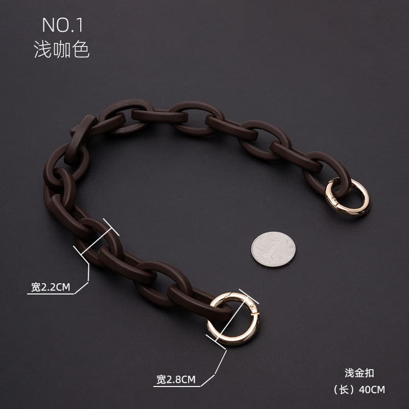Brown frosted resin chain with silk scarf