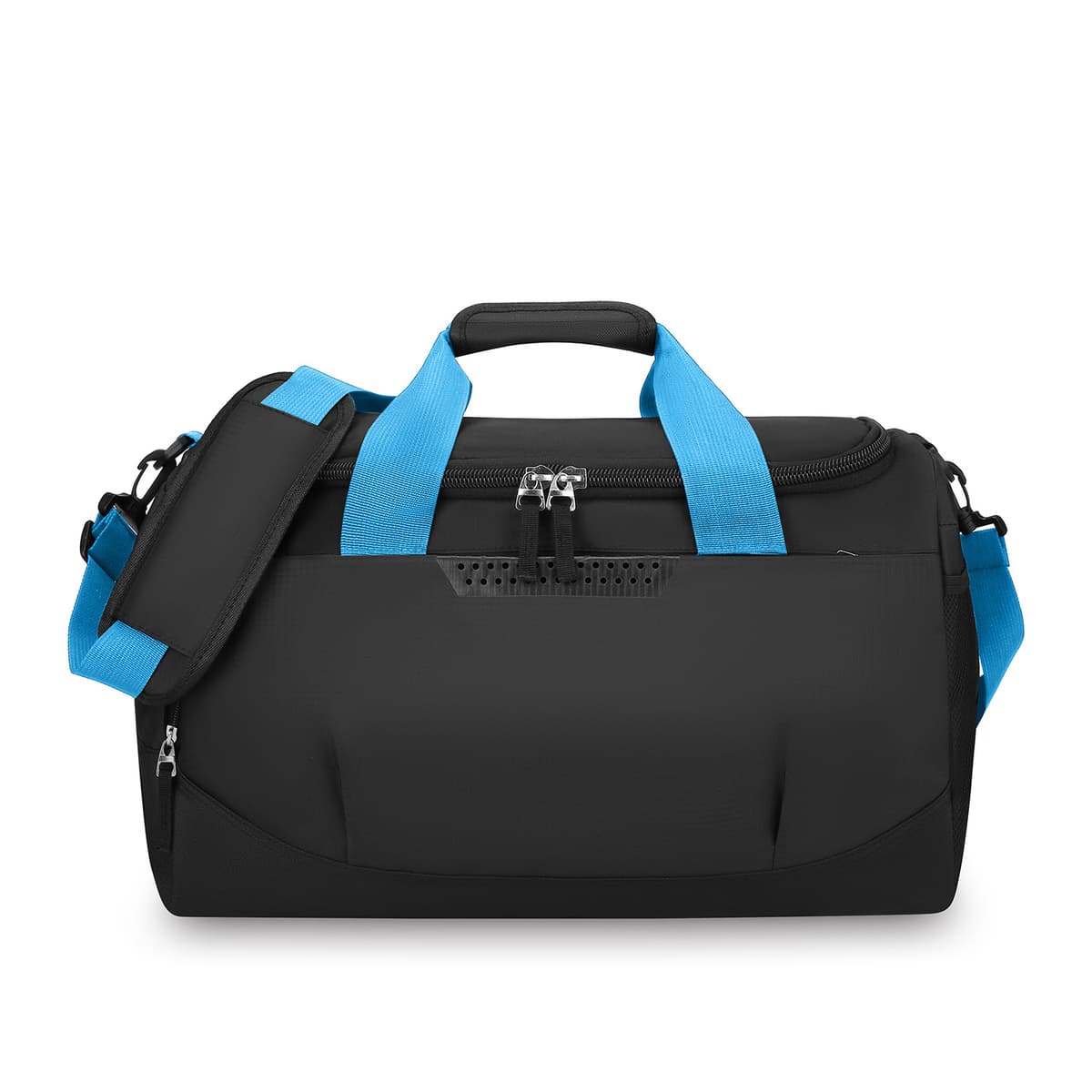 Blue hand black bag