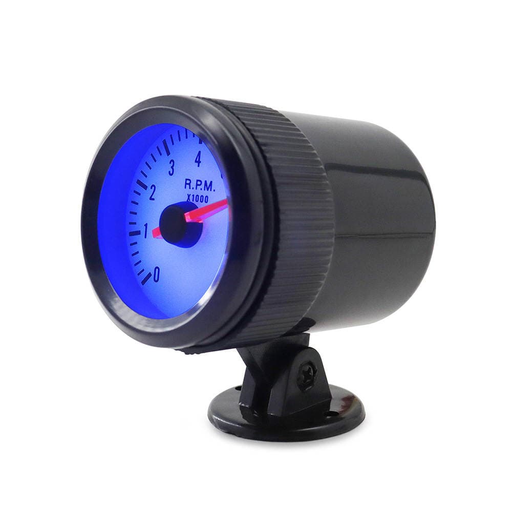 Cross-border hot 2-inch 52mm blue light black circle car tachometer 0-8000rpm suitable for 1-8 cylinder 4