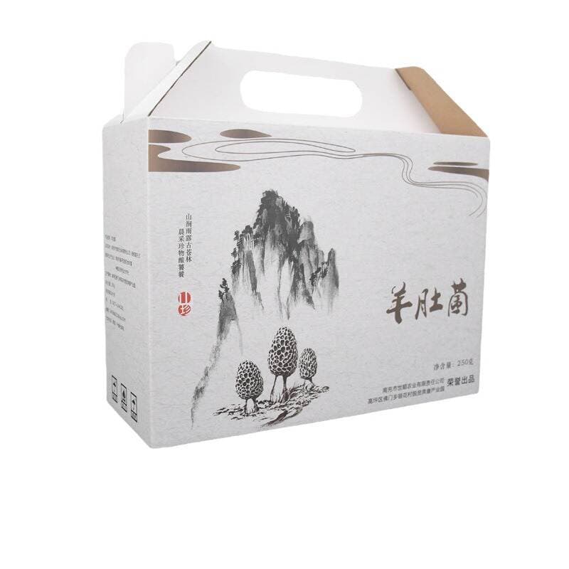 Customized Morel Packaging Box Dry Goods Color Box Zongzi Gift Box Antler Mushroom Handle Corrugated Box 5