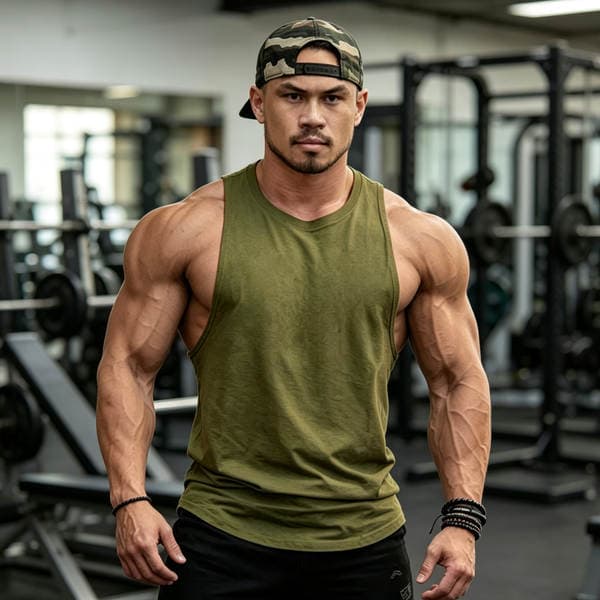 Kişilər üçün boş idman/fitnes jileti, böyük ölçülü, loqo ilə