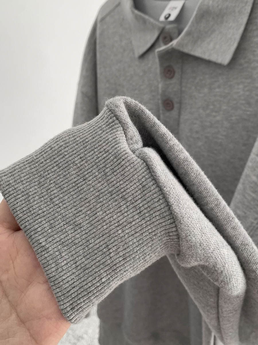 Gray Polo Shirt Custom-Made with Logo, Long-Sleeve Workwear, Corporate Team-Building Cultural Shirt, Custom Work Uniform for Men 5