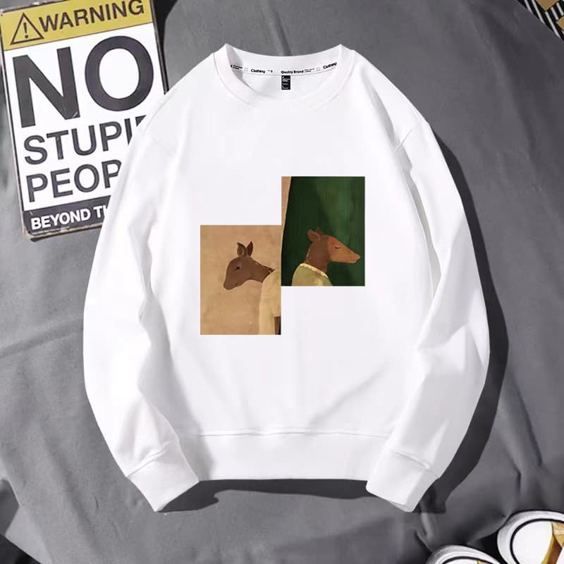 Sweat White Double Deer