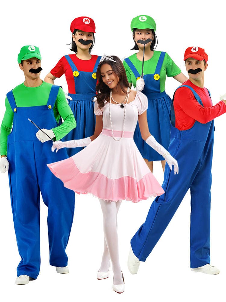 Foreign trade Hot Selling Halloween Costume Super Mary aubiqi princess dress cosplay game uniform couple clothes 1