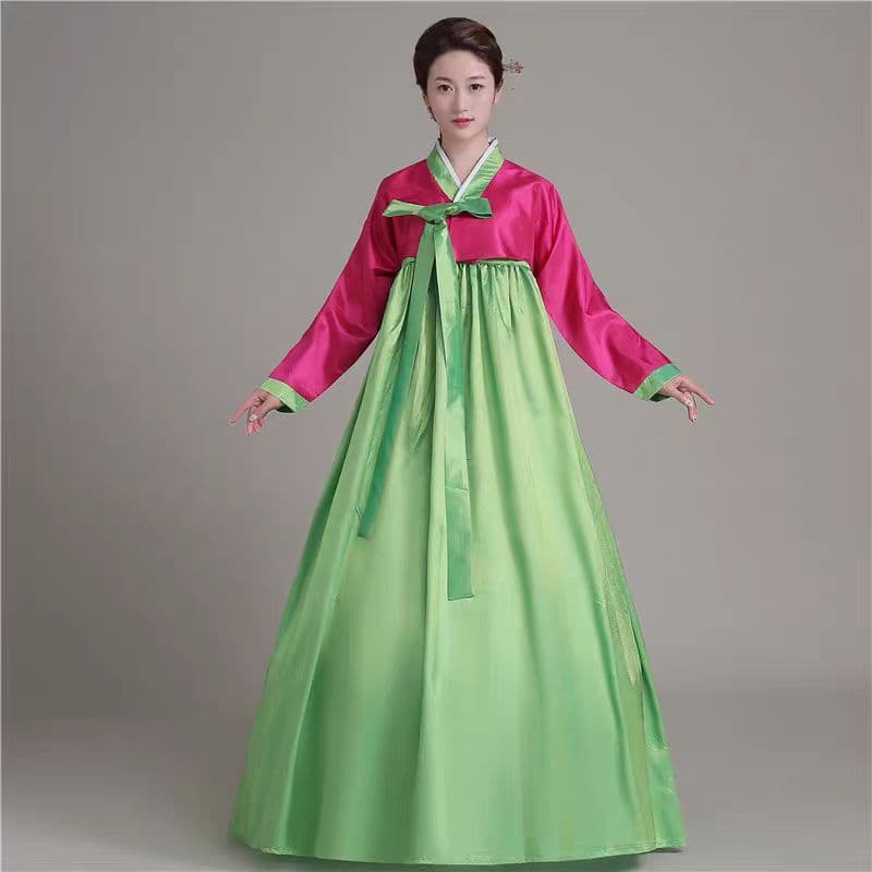 Red coat + green skirt